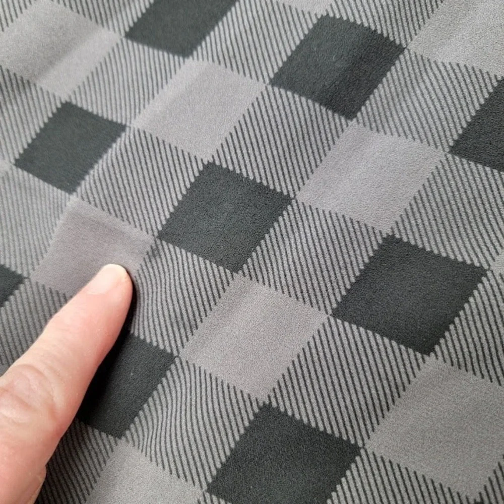 Eileen Fisher Silk Midi Dress Black Gray Plaid Sleeveless Quiet Luxury Chic - Picture 7 of 10